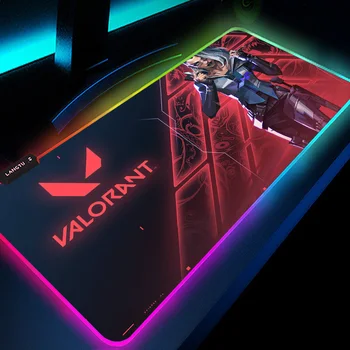 RGB подложка за мишка Valorant подложка за мишка с подсветка, подарък геймеру, слот светещи подложки за мишки, 600x300x3 мм led подложка за компютърна мишка