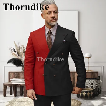 Thorndike, нов бизнес мъжки двубортный жълто-черния сватбен костюм от 2 теми в стил мозайка, най-добър мъжки костюм, яке с штанами