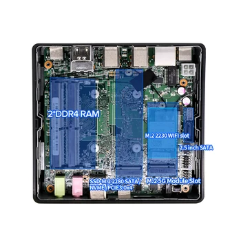 Topton V400 Мини PC Геймър 12-то поколение Intel i7 1260P Windows 11 Thunderbolt 4 2 * DDR4 PCIE4.0 компютърни Игри 4x4 K 8 K UHD NUC WiFi6