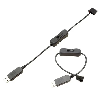 USB-4Pin PWM Линия на печалба от 5 до 12 В USB конектор за PC Фен Жак адаптер Конвертор, Кабел с превключвател