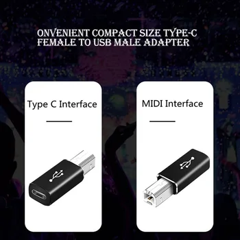 USB-адаптер Type-c за музикални инструменти, десктоп, лаптоп, конвертор е от женски в мъжки
