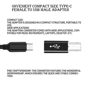 USB-адаптер Type-c за музикални инструменти, десктоп, лаптоп, конвертор е от женски в мъжки