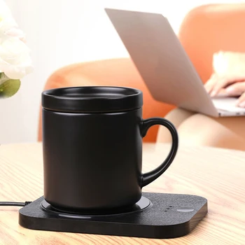 USB кафеена чаша топло Електрическа домакински преносим термостат Нагревательная поставка офис кафе с мляко Настолна чаша за подгряване на