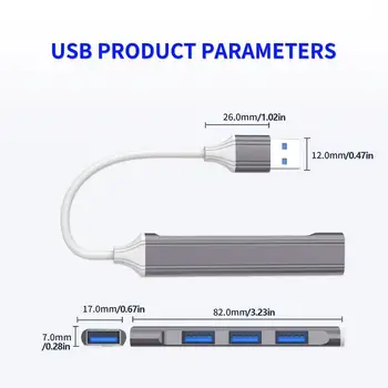USB сплитер за лаптоп с няколко порта USB 3.0, щепсела и да играе, 4-портов USB сплитер, USB-удължител за КОМПЮТЪР, флаш-памет, клавиатура и др