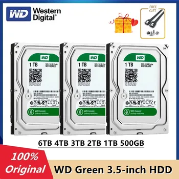 Western Digital WD Green 6 TB 4 TB 3 TB И 2 TB 1 TB 500 GB, 3.5-инчов Вътрешен Твърд диск, IntelliPower SATAIII 6,0 Gb / С 64 MB Кеш-памет от 5400 Об/мин