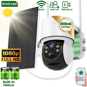 Xmicsee Слънчева Камера 2.4 Ghz Безжична Външно Наблюдение на Слънчевата Мощност Wifi IP Камера Слънчеви Панели Умен Дом iCSee Видео Нощ