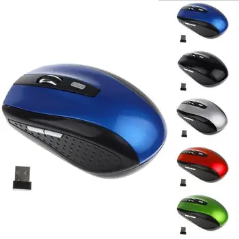 Безжична мишка с 2.4 Ghz процесор, мишка с регулируема резолюция DPI, 6 бутона, оптична детска мишката, геймерские безжична мишка с USB приемник за PC