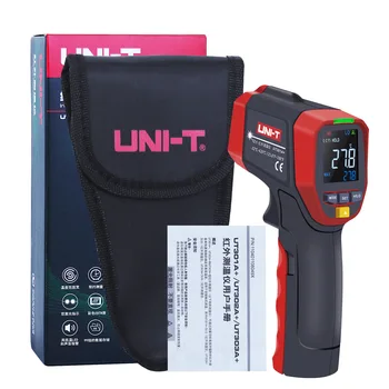 Безконтактен инфрачервен лазерен термометър UNIT, цифров термометър за измерване на температурата, 420C/600C, термометър с регулируема излучательной способност