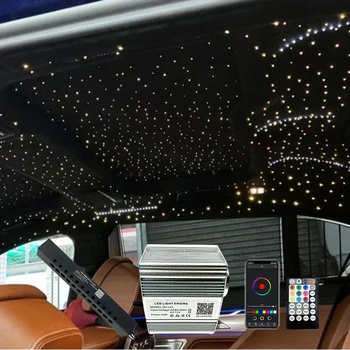Блестящо RGBW Оптичен Звездна Светлина комплект Smart app Покрив на Колата на Звездното небе Великолепна Стрелба Led Разход лампа Кабел Звезден Ефект