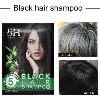 Быстрорастворимый шампоан за черна коса 10шт быстрорастворимый шампоан за черна коса, за мъже и жени Натурални съставки быстрорастворимая боя за черна коса