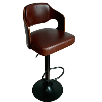 Високи Дизайнерски Бар Столове Nordic Luxury Ротационни Регулируеми По Височина Офис Бар Столове с Дървена Минималистичная Бар Мебели Cadeira XY50BC