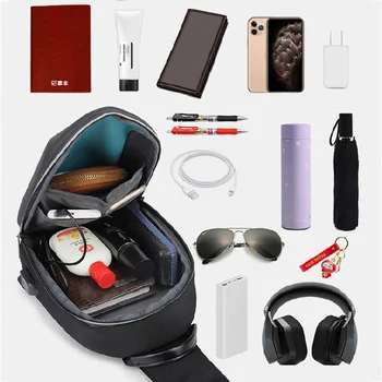 Висококачествени Водоустойчиви Мъжки опаковки от PVC С USB зареждане, Модерни анти-кражба на Чанти През рамо С парола, Чанти за Конна Езда, Нагрудная чанта
