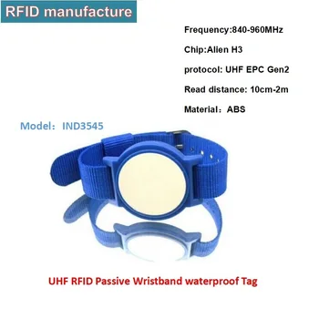 Върховният дальнобойный 1-6 м UHF RFID Гривна пасивен PVC, водоустойчив uhf rfid гривна с чип на синхронизация за триатлонной на състезанието
