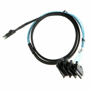 Вътрешен кабел за предаване на данни от твърди дискове Mini SAS с 36 контакти СФФ-8087 на 4 СФФ-8482 SATA 7+ 15Pin Кабел за прехвърляне на данни от 15-Контактни Конектори за захранване SATA Контролер
