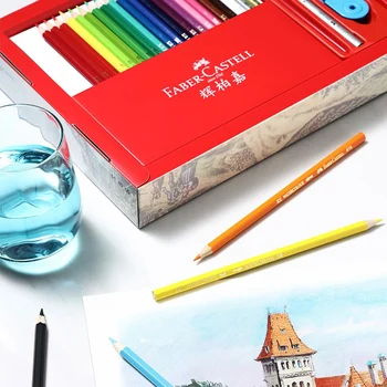 Германия Faber Castell Водоразтворим Цветен Комплект Моливи 100 Цвята Студентски Живопис Изкуството На Ръчно Рисувана С Цветни Моливи Ученически Пособия
