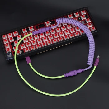 Гъвкав спирален кабел Paracord XLR за игри, механична клавиатура, концентратор тип C, компютър Micro Mini USB, високо качество