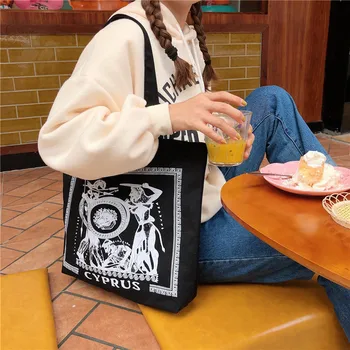 Гърция Ретро живопис проста холщовая чанта еко чанта на едно рамо студентски дамски тъканно чанта на едро