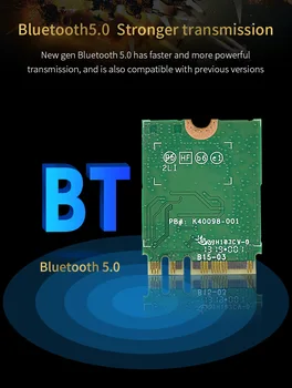 Двойна лента 2974 Mbit/с /чип AX 6-то поколение / Модул безжичен адаптер Bluetooth, WiFi 5.0 е 6 PCI-E 802.11 AX За Windows 10