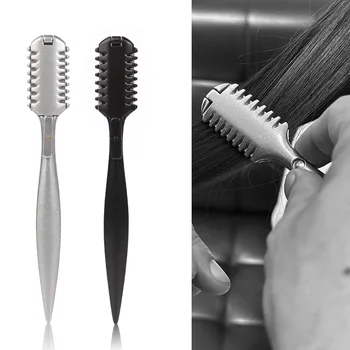 Двустранен филировочная бръснач от алуминиева сплав, професионален остър фризьорски нож за рязане на коса, на кабинковия инструмент