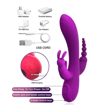 Дилдо, вибратор, секс играчки за жени, 12 режими, вагинално-анален масажор, точка G, стимулация на клитора, мастурбатор, USB, акумулаторна батерия