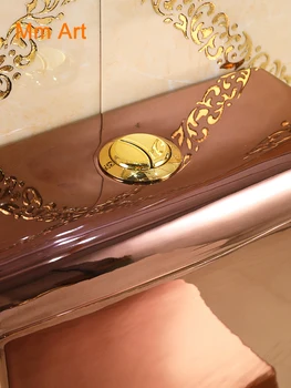 Домашен европейския тоалетна от розово злато, творчески художествени тоалетна чиния, бар, смывной тоалетна чиния, супер vortex цвят на дезодорант, тоалетна