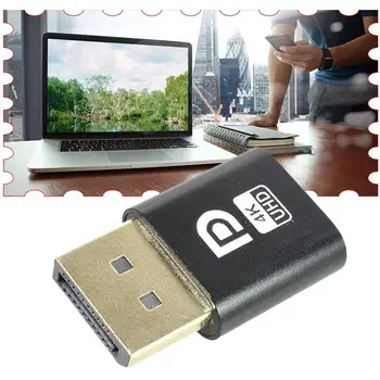 ДП Dummy Plug Адаптер виртуален дисплей EDID без глава емулатор 4K DP Displayport Аксесоари за виртуален дисплей за видео карта