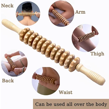 Дървена масажна роликовая пръчка, инструменти за масаж, дървени терапия, Maderoterapia Colombiana, антицелулитен лимфен дренаж, релаксация на мускулите