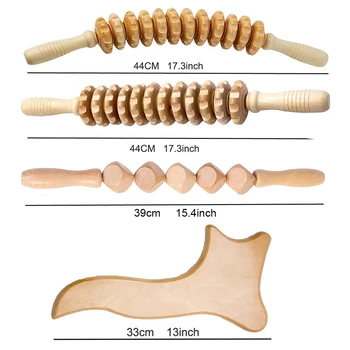 Дървена масажна роликовая пръчка, инструменти за масаж, дървени терапия, Maderoterapia Colombiana, антицелулитен лимфен дренаж, релаксация на мускулите