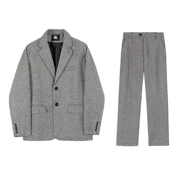 Есенно-зимни нов мъжки модерен официално облекло в корейски стил, красиво ежедневното малко палто с високо качество