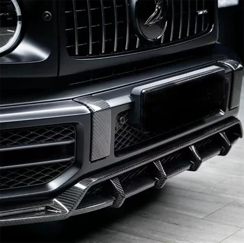 За Mercedes Benz G Class G63 W464 2019 + Висококачествена предната устна от настоящето въглеродни влакна, заден дифузьор, броня, спойлер, бодикит