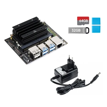 За Nano 4GB + 16G EMMC Комплект с основната платка + Радиатор + 32G USB устройство + 64G SD карта + Четец + EU Power