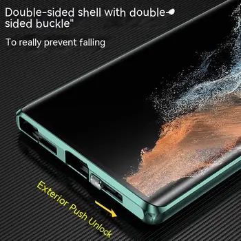 За Samsung Galaxy S22 S23 S21 S20 Ultra Note20 Калъф 360 ° Full Surround Със Стъклен Екран, Камера, Магнитна Защитно Покритие