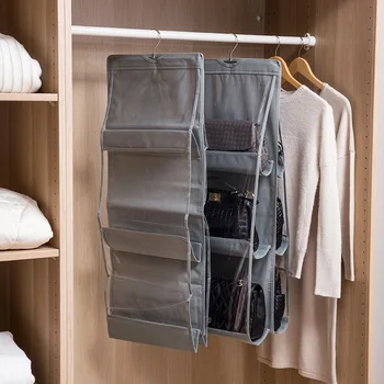 За гардероб Прозрачна чанта за съхранение на окачен чанта органайзер задвижваната с закачалка чанта стенни прозрачна чанта за обувки