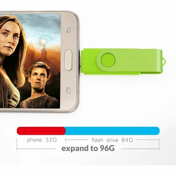 Завъртане на 360 ° Цветни OTG USB флаш памет cle 128 GB Флаш диск за смартфон 4 GB 8 GB 16 GB 32 GB 64 GB micro memory storage U disk Подарък