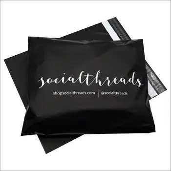 Индивидуална черно печат, екологично чиста биоразлагаемая поли пощенска пратка, пощенския плик с потребителско лого, пластмасова чанта за експресна поща