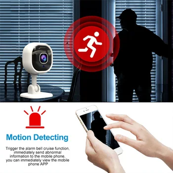 Интелигентна камера за сигурност 1080P Безжична камера следи бебето HD Cam мини IP камера за наблюдение с откриването на движението за дома