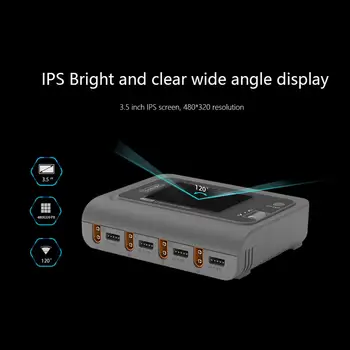 Интелигентно зарядно устройство с 3.5-инчов LPs-IPS екран, светъл, прозрачен, широка, с двойно захранване, за RC