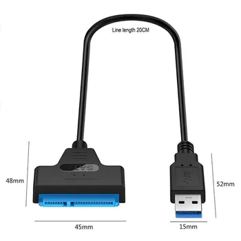 Кабелен адаптер USB 3.0 SATA Type C за пренасяне, дата, удлинительные конектори, преобразующие предаване за 2,5-инчови външни адаптери на SSD HDD