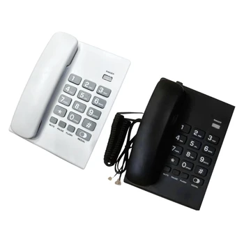 Кабелен стационарен телефон Стационарни телефони с голям бутон на стационарен телефон, фиксиран телефон за офиса дома хотела баня авариен телефон HXBE
