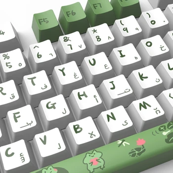 Капачки за ключове 129 бр., зелени капачки за ключове, OEM, пълен комплект, капачка за ключове, боядисан с боя, мазнина за PBT за геймърска механична клавиатура