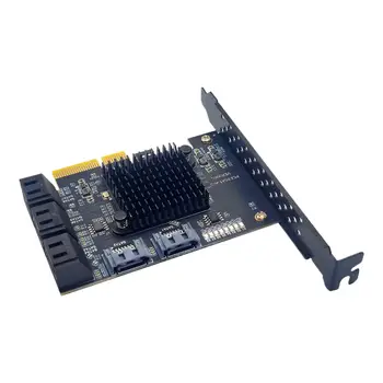 Карта за разширение PCI E 4x Лесна инсталация 6 Gbit/с Аксесоар 8-портов карта за разширяване SATA3.0 6G за твърдотелно устройство