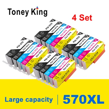 Касета Toney King 570 Съвместима за Canon PGI570 CLI571 PGI 570 XL за принтер Canon MG5750 MG5751 MG5752 MG5753 MG6850 6853