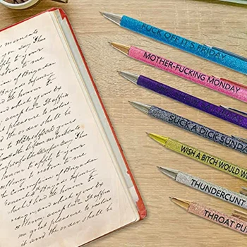 Комплект от 7 дръжки за ежедневната работа, офис химикалка писалка Описание, офис подарък за колеги и приятели 