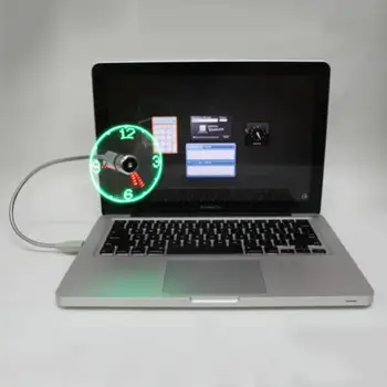 Креативен мини вентилатор, захранван от USB, led часовници с дисплей в реално време, лятото, охлаждащ неоновите вентилатор, USB джаджи