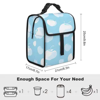 Кутия за обяд от синята печат за училище, индивидуална чанта за кутии за храна, чанти за обяд, чанта за хранене с голям капацитет за работа, изработени по поръчка чанти за обяд с принтом