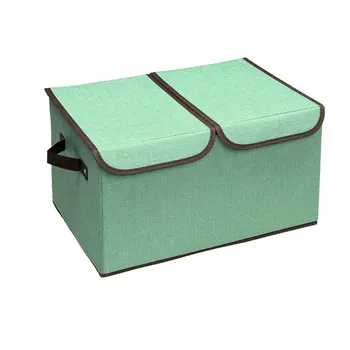 Кутия за украса на дрехи от памук и лен плат с двойно покритие, сгъваема кутия за съхранение на Jul2547