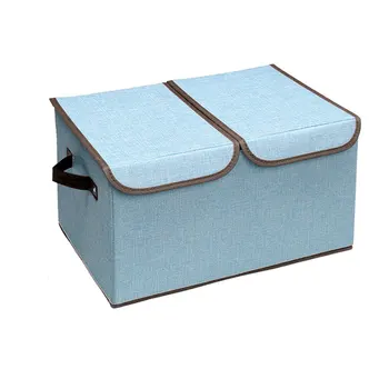 Кутия за украса на дрехи от памук и лен плат с двойно покритие, сгъваема кутия за съхранение на Jul3991