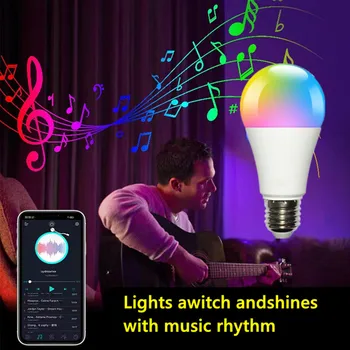 Лампа E27 Безжична Bluetooth 4.0 Smart Sasha APP Контрол С регулируема яркост 15 W E27 RGB + CW + WW Led Лампа За промяна на цвета, която е Съвместима с IOS/Android