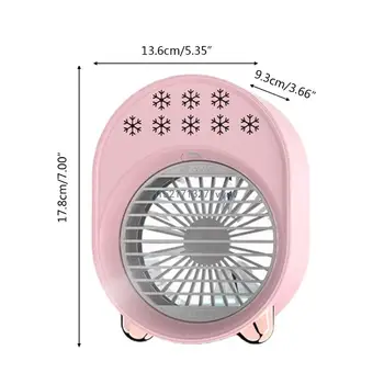 Личен охладител на въздуха Вентилатор за охлаждане на въздуха 3 в 1 с нощно осветление за пречистване на въздуха, овлажнител на въздуха, охлаждащ вентилатор, акумулаторна батерия