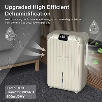 Малък Изсушаване на въздуха за спални 580 кв. фута Преносими Изсушители на въздуха за дома с приложението Капацитет от 60 грама Умни Мини-Изсушаване на въздуха за Баня